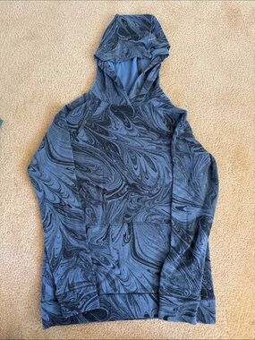 Athleta women’s  Swirl-Pattern Hoodie in Blue and Black